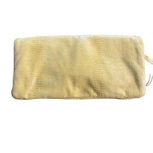 Borsetta‎ Milano Genuine Leather Foldover Clutch | Yellow Lizard Embossed